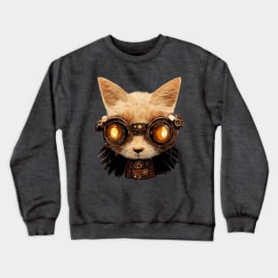 Cat Steampunk Retro Gothic Kitty Portrait Crewneck Sweatshirt